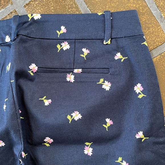 NWT J. Crew Mercantile Navy & Pink Floral Print Cropped Pant - Picture 10 of 13